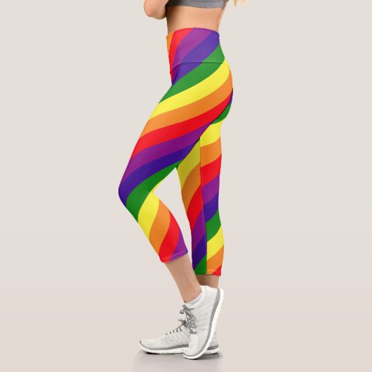 Rainbow 6 Streifen LGBTQ-Stolz Capri Leggings (Links)