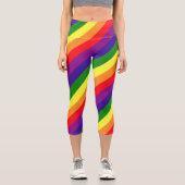 Rainbow 6 Streifen LGBTQ-Stolz Capri Leggings (Vorderseite)