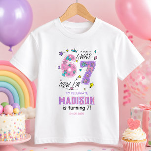 Rainbow 7. Geburtstag Ich war 6, jetzt 7 Kinde T-Shirt