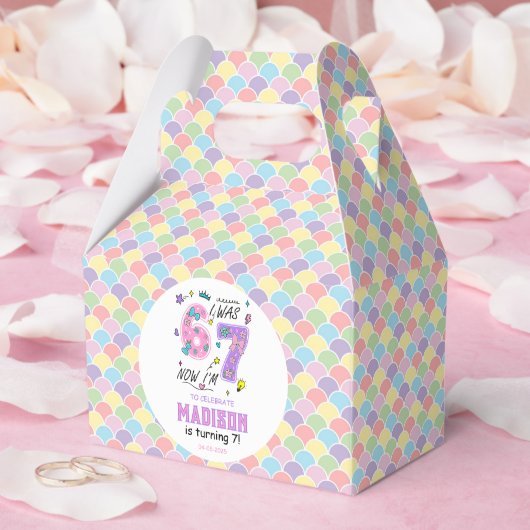 Rainbow 7th Birthday | I Was 6, Now 7 | Kids Geschenkschachtel (Hochzeit)