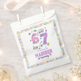 Rainbow 7th Birthday | I Was 6, Now 7 | Kids Geschenktütchen