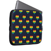 Rainbow 8 Bit Herzmuster Laptopschutzhülle (Vorne Rechts)