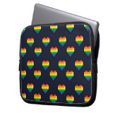 Rainbow 8 Bit Herzmuster Laptopschutzhülle (Vorderseite Links)