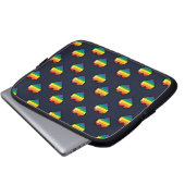 Rainbow 8 Bit Herzmuster Laptopschutzhülle (Vorne Knopf)
