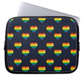 Rainbow 8 Bit Herzmuster Laptopschutzhülle (Vorderseite)