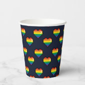 Rainbow 8 Bit Herzmuster Pappbecher (Rückseite)
