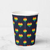 Rainbow 8 Bit Herzmuster Pappbecher (Rechts)