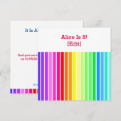 Rainbow - 8. Geburtstagsparty Einladung (Vorne/Hinten)