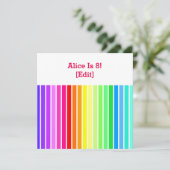 Rainbow - 8. Geburtstagsparty Einladung (Stehend Vorderseite)