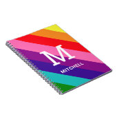 Rainbow 8 Stripe Gay Pride Custom Monogram Initial Notizblock (Rechte Seite)