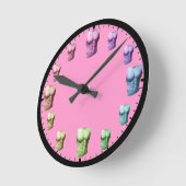 Rainbow Abs Wall Clock Pink Runde Wanduhr (Winkel)