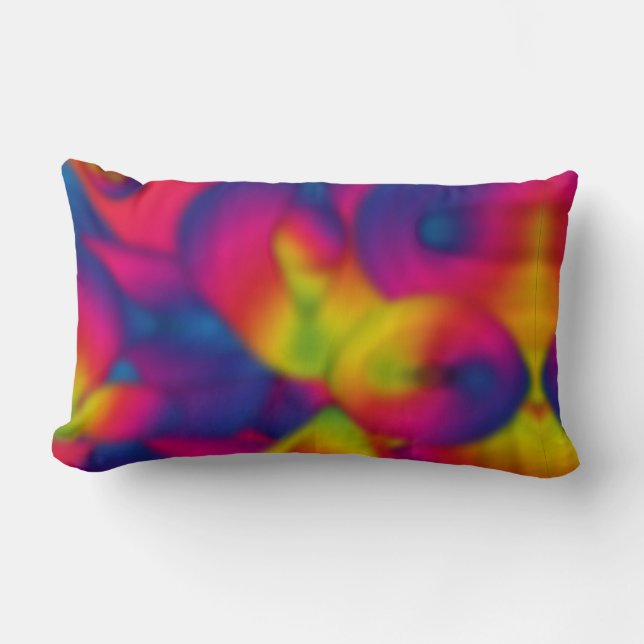 Rainbow Abstract Design Lumbar Kissen (Vorderseite)