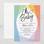 Rainbow Abstrakt Baby Dusche Einladung (Vorne/Hinten)