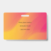 Rainbow Abstrakt Business Foto Identification ID Ausweis (Rückseite)