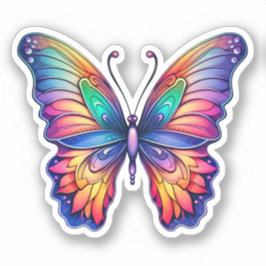 Rainbow Abstrakt Butterfly Aquarellwerk Aufkleber
