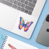 Rainbow Abstrakt Butterfly Aquarellwerk Aufkleber (Laptop mit iPhone)