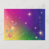 Rainbow Abstrakt Fairy Lights Schmetterlinge Glitz Postkarte (Vorderseite)