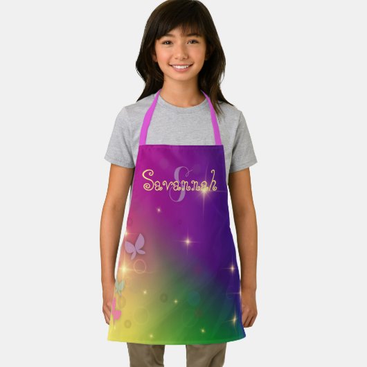 Rainbow Abstrakt Fairy Lights Schmetterlinge Glitz Schürze (Insitu)