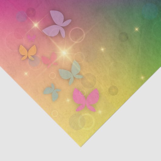 Rainbow Abstrakt Fairy Lights Schmetterlinge Glitz Seidenpapier (Ausschnitt)