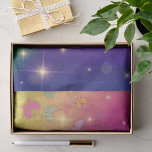 Rainbow Abstrakt Fairy Lights Schmetterlinge Glitz Seidenpapier (Geschenk)
