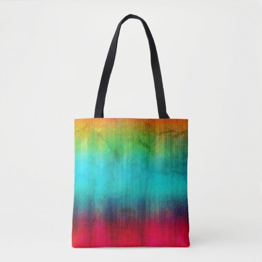Rainbow Abstrakt Grunge Tasche (Vorderseite)