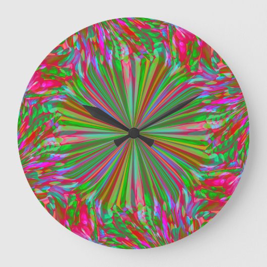 Rainbow Abstrakt Liquid Fluid Art von Heva Weva Große Wanduhr (Vorderseite)