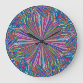 Rainbow Abstrakt Liquid Fluid Art von Heva Weva Große Wanduhr