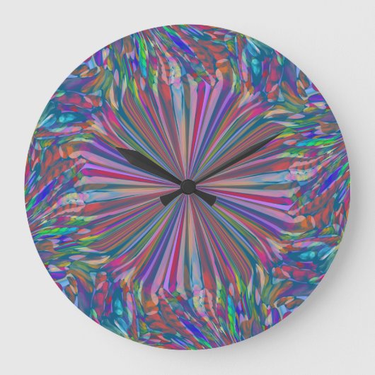 Rainbow Abstrakt Liquid Fluid Art von Heva Weva Große Wanduhr (Vorderseite)