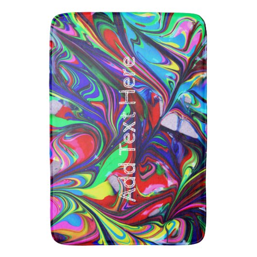 Rainbow Abstrakt Paint Wirbel Badematte (Vorderseite Vertikal)