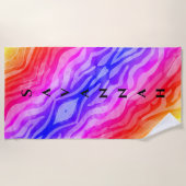 Rainbow Abstrakt Personalisiert Beach Handtuch (Vorderseite)