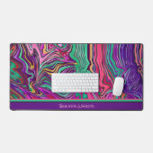 Rainbow Abstrakt Playful Stripdesign Name Schreibtischunterlage (Tastatur & Maus)