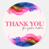 Rainbow Abstrakt Small Business Vielen Dank Runder Aufkleber (Vorderseite)