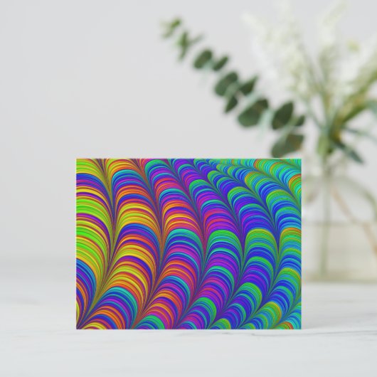 Rainbow-abstrakte 3D-Kunst Postkarte (Stehend Vorderseite)