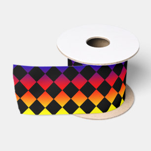 Rainbow Abstrakte Diamantformen, Satinband