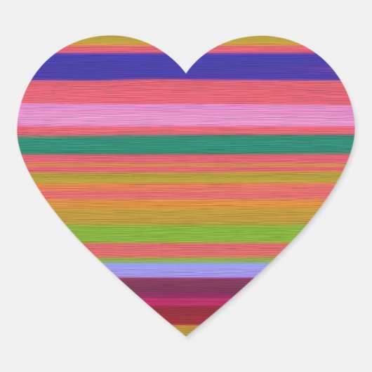 Rainbow abstrakte Kunststreifen Herz-Aufkleber (Vorderseite)