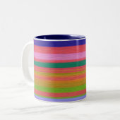 Rainbow abstrakte Kunststreifen Zweifarbige Tasse (Vorderseite Links)