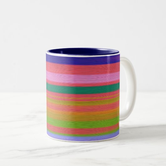 Rainbow abstrakte Kunststreifen Zweifarbige Tasse (VorderseiteRechts)