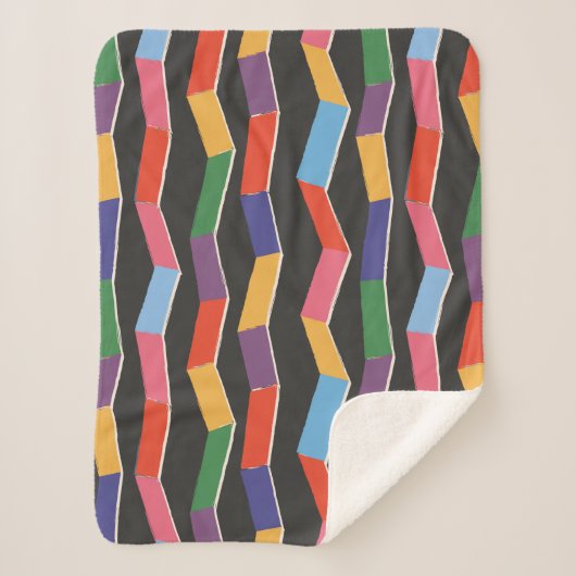 Rainbow abstrakte Zickzack-Nahtlose Muster,Handpi Sherpadecke (Vorderseite)