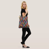 Rainbow abstrakte Zickzack-Nahtlose Muster,Handpi Tasche (Am Model)