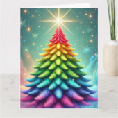Rainbow Abstrakter Weihnachtsbaum Karte (Vorderseite)