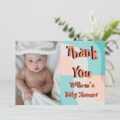 Rainbow Abstraktes Foto Kinderdusche Danke Karte (Stehend Vorderseite)