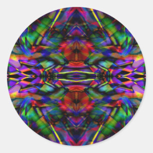 Rainbow Abstraktes Fraktal Art Runder Aufkleber