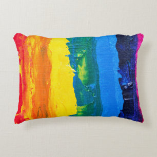 Rainbow Acrylmalerei Gay Colors Pride Flag Day Dekokissen