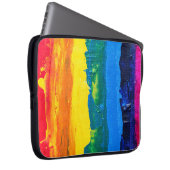 Rainbow Acrylmalerei Gay Colors Pride Flag Day Laptopschutzhülle (Vorne Rechts)
