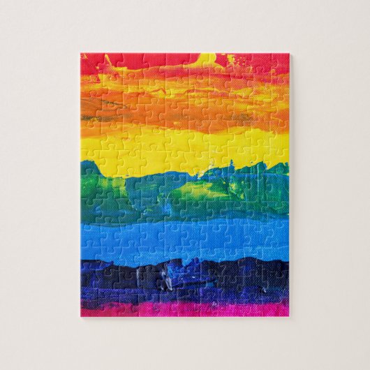 Rainbow Acrylmalerei Gay Colors Pride Flag Day Puzzle (Vertikal)