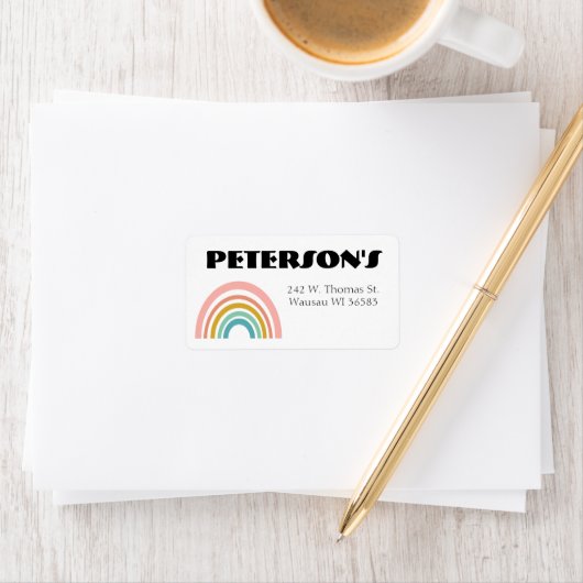 Rainbow Address Label. Adressaufkleber (Insitu)