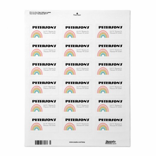 Rainbow Address Label. Adressaufkleber (Vorne)