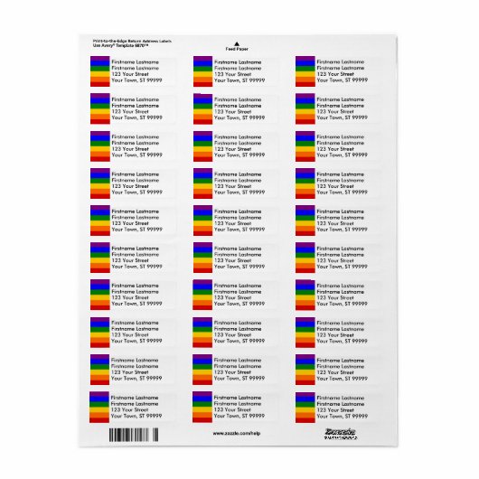 Rainbow Address Label - Zwei Letzte Namen (Vorne)