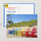 Rainbow Adirondack Beach Stühle Postkarte (Vorne/Hinten)