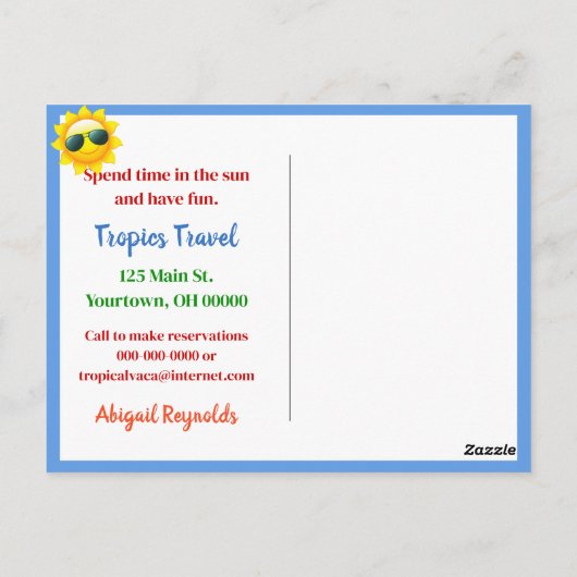 Rainbow Adirondack Beach Stühle Postkarte (Rückseite)